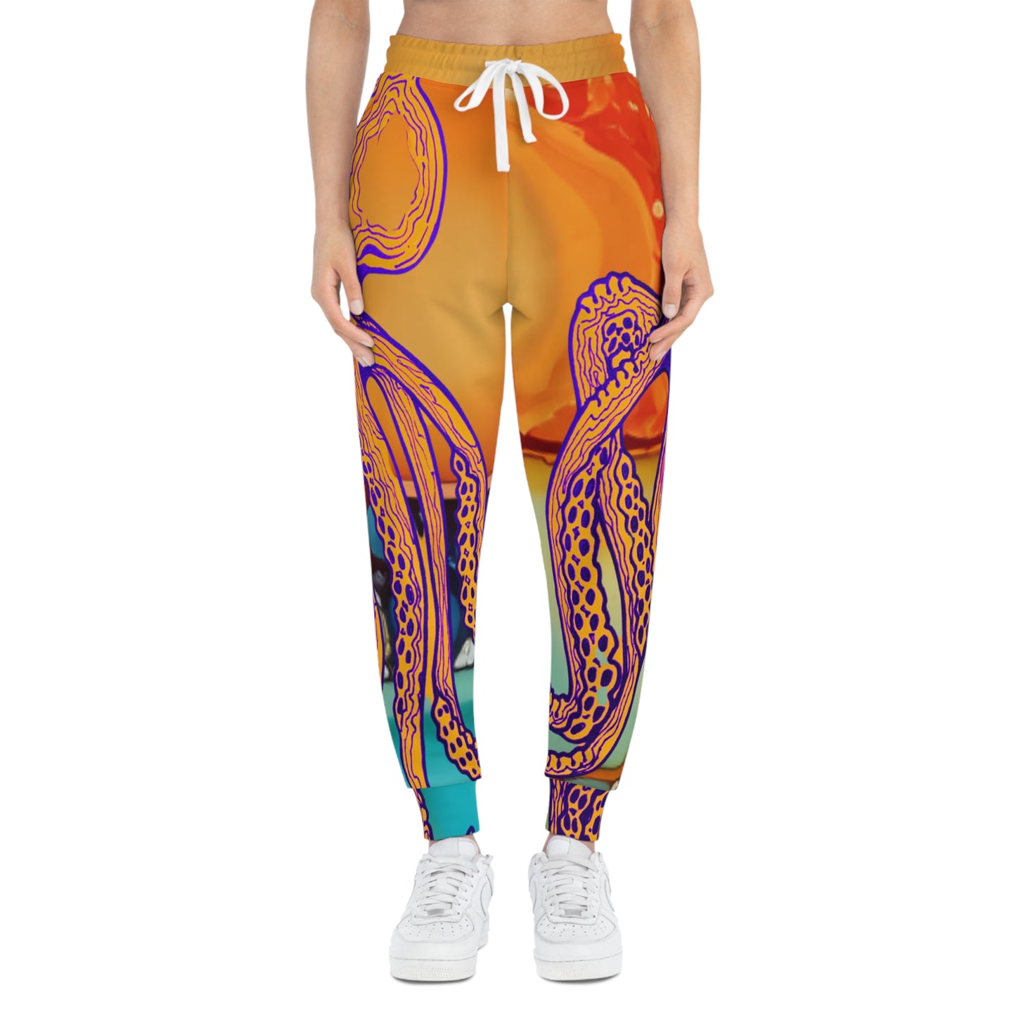 Octopus Sunset Joggers — Vibrant All-Over-Print Athletic Pants