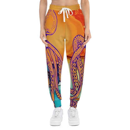 Octopus Sunset Joggers — Vibrant All-Over-Print Athletic Pants