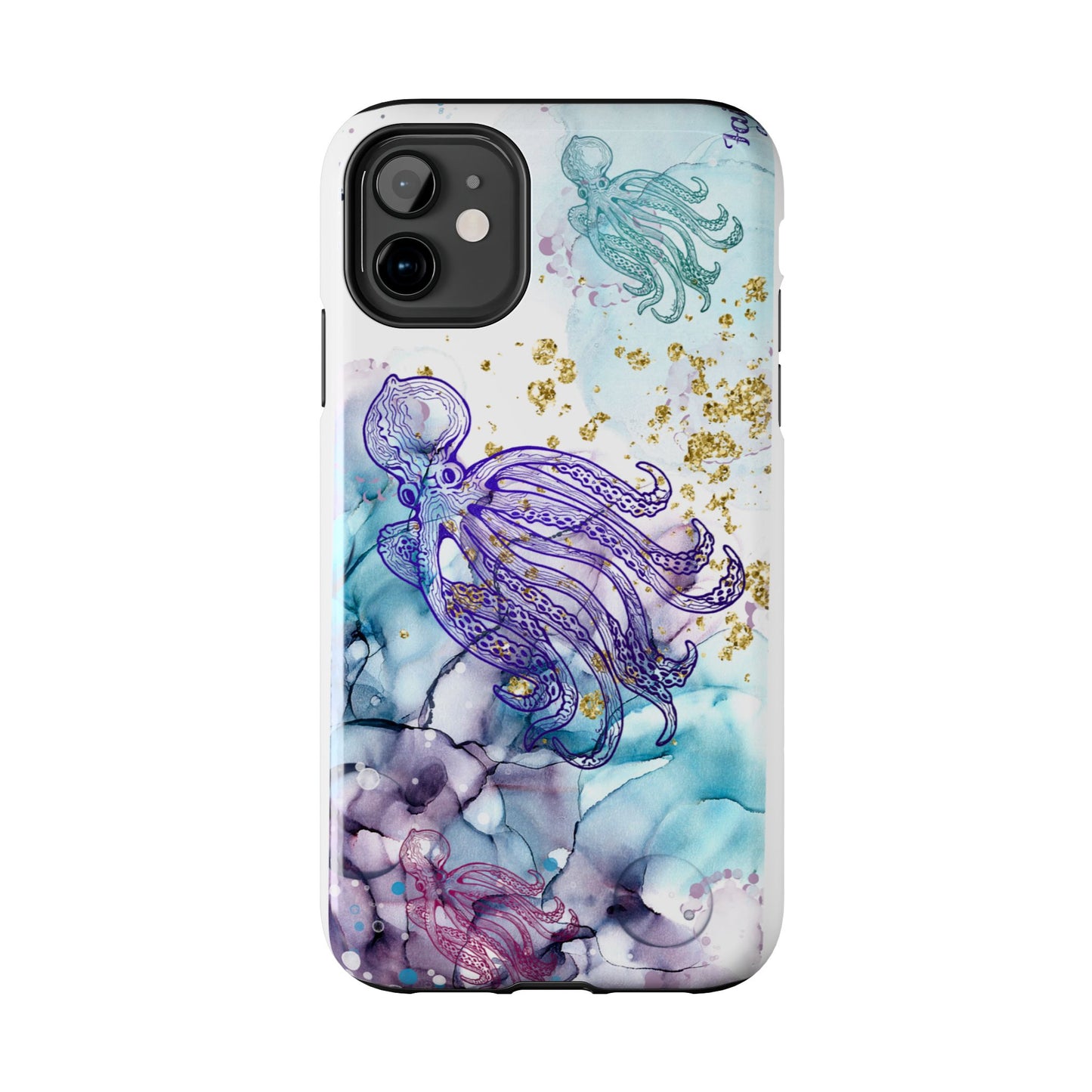 Octopus Art Tough Phone Case — Purple Nautical Sea Creature Design