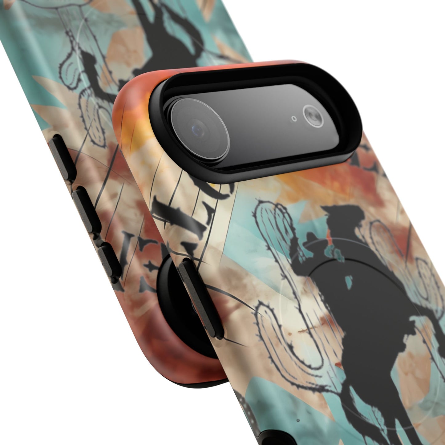 Elopement  Wrangler Tough Magnetic Phone Case — Rodeo Cowboy Silhouette Design