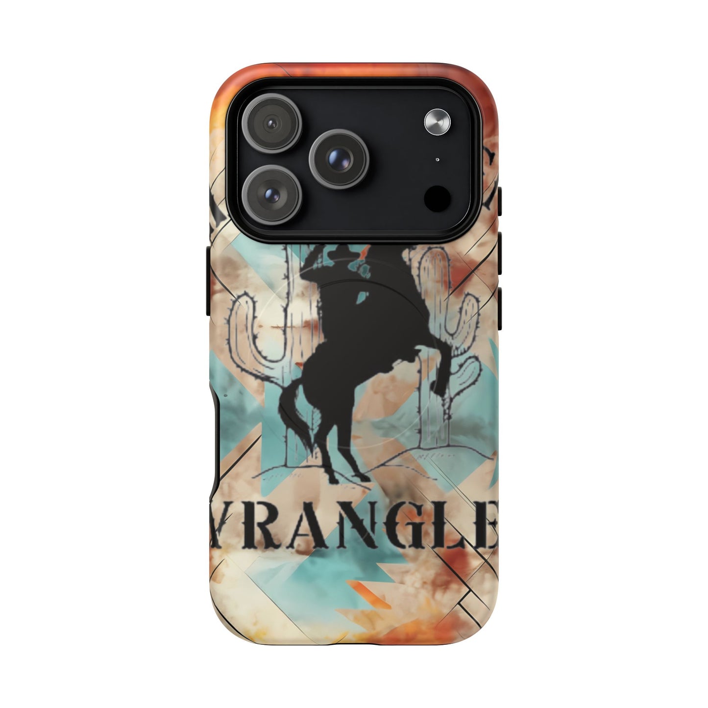 Elopement  Wrangler Tough Magnetic Phone Case — Rodeo Cowboy Silhouette Design