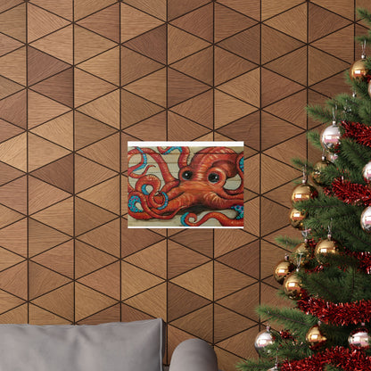 Octopus Wall Art Poster — Matte Horizontal Nautical Print