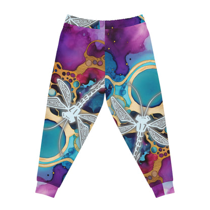 Dragonfly Art Joggers — Abstract Watercolor Athletic Pants