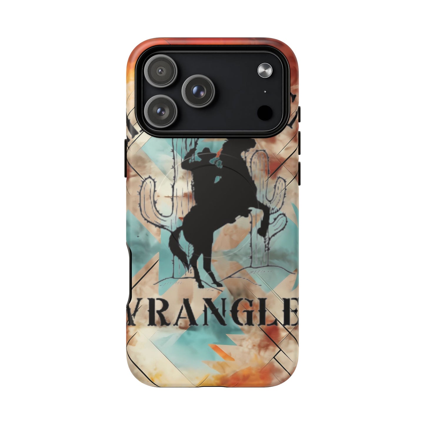 Elopement  Wrangler Tough Magnetic Phone Case — Rodeo Cowboy Silhouette Design