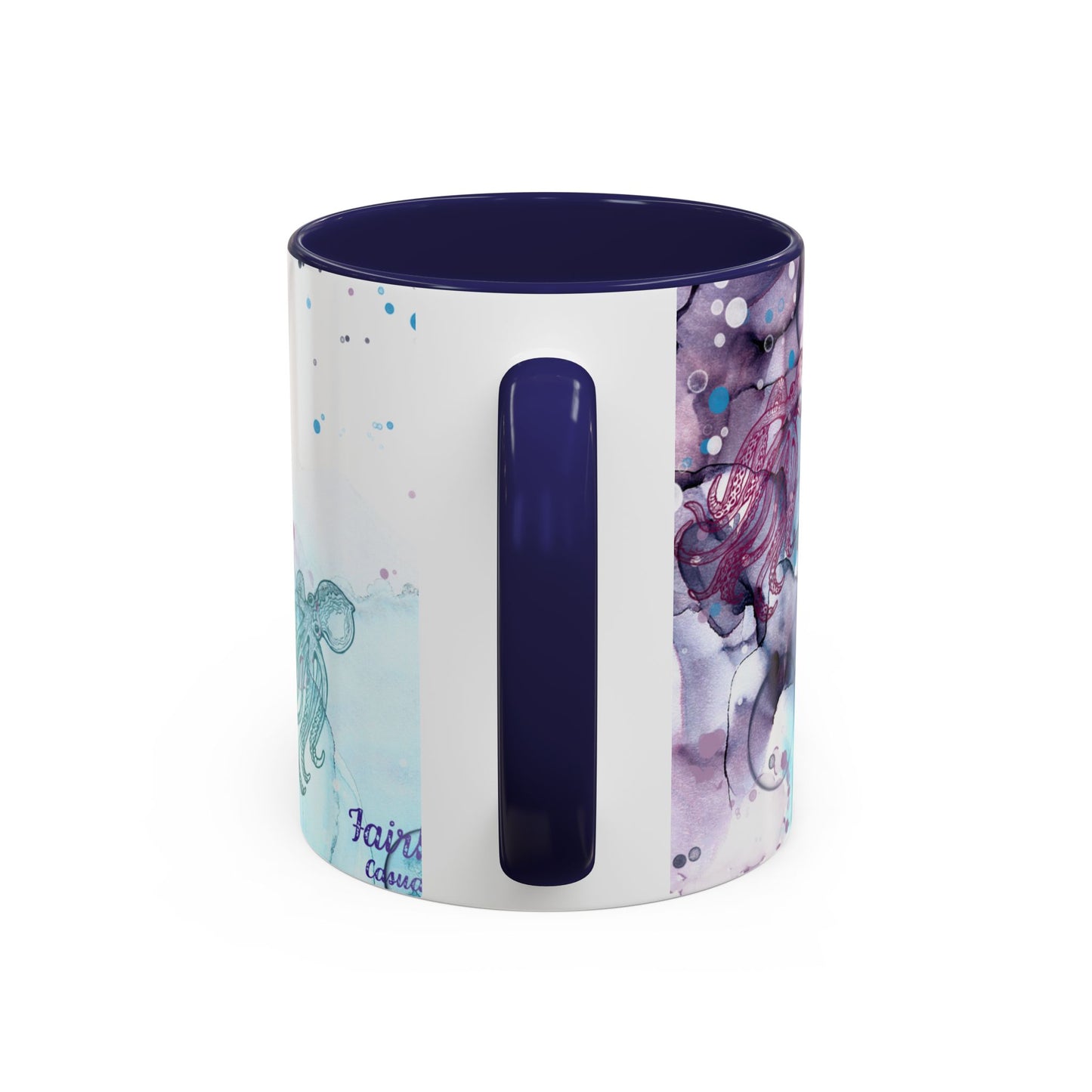 Octopus Watercolor Coffee Mug — Ocean Jellyfish Art Accent Mug (11/15oz)