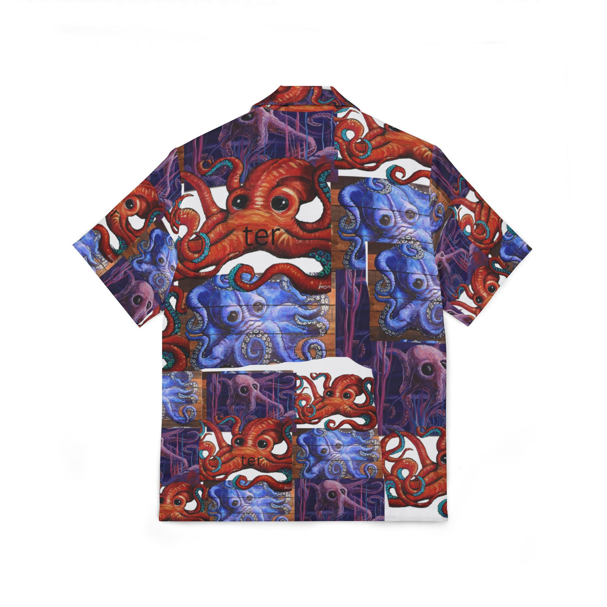 Octopus Pattern Hawaiian Shirt — Men’s Tropical Camp Shirt