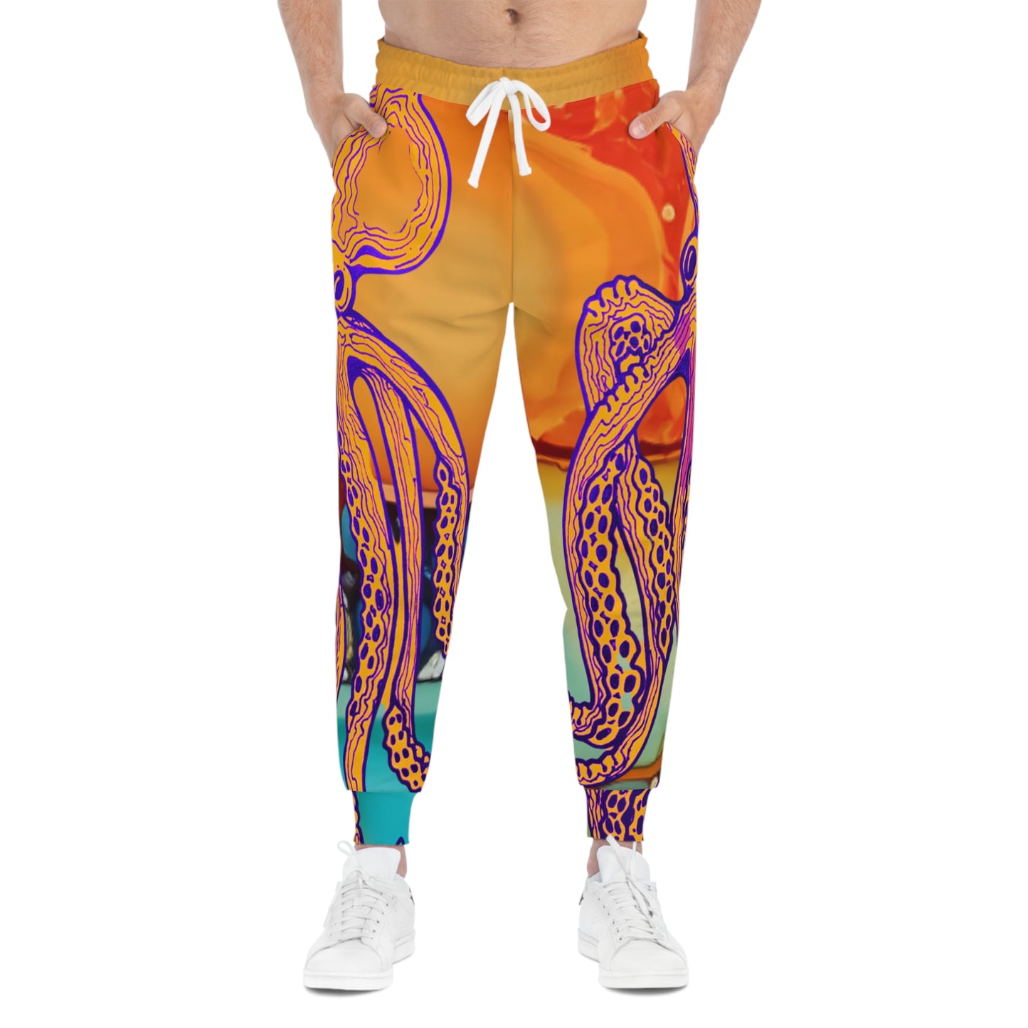 Octopus Sunset Joggers — Vibrant All-Over-Print Athletic Pants