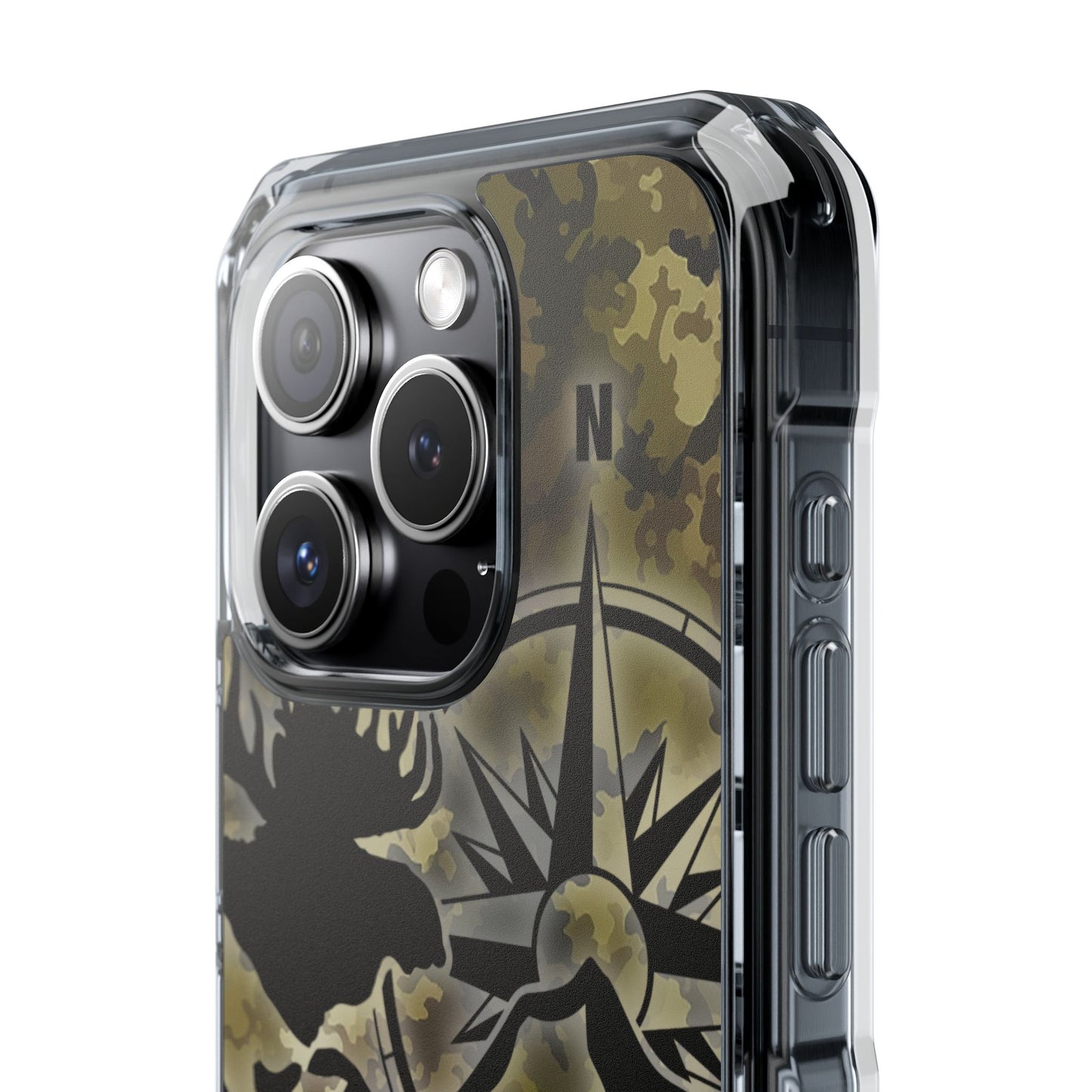 Camo Outdoors Phone Case — Compass & Wildlife Clear Magnetic Impact Case
