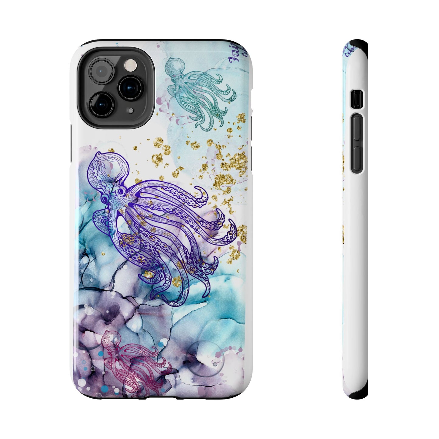 Octopus Art Tough Phone Case — Purple Nautical Sea Creature Design