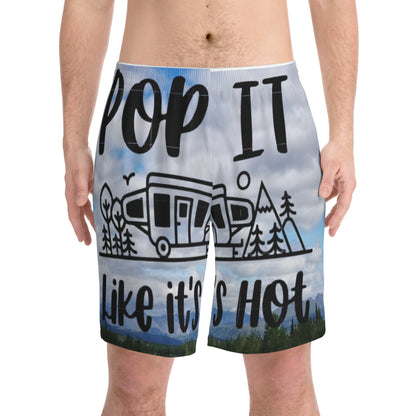 Pop It Like It's Hot Camper Beach Shorts — Men's RV Camping Swim Trunks