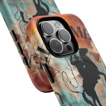 Elopement  Wrangler Tough Magnetic Phone Case — Rodeo Cowboy Silhouette Design
