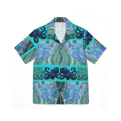 Tropical Octopus Hawaiian Shirt — Teal Ocean AOP Camp Shirt