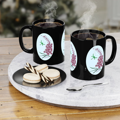 Alaska Wildflower Coffee Mug – Fireweed & Green Hummingbird 11oz