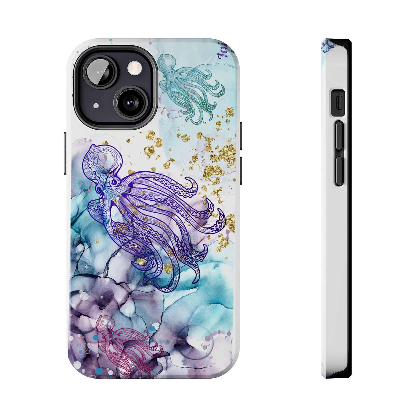 Octopus Art Tough Phone Case — Purple Nautical Sea Creature Design