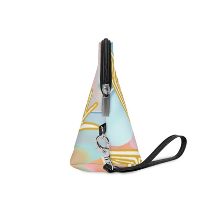 Floral Pastel Makeup Bag — Gold Butterfly Cosmetic Pouch