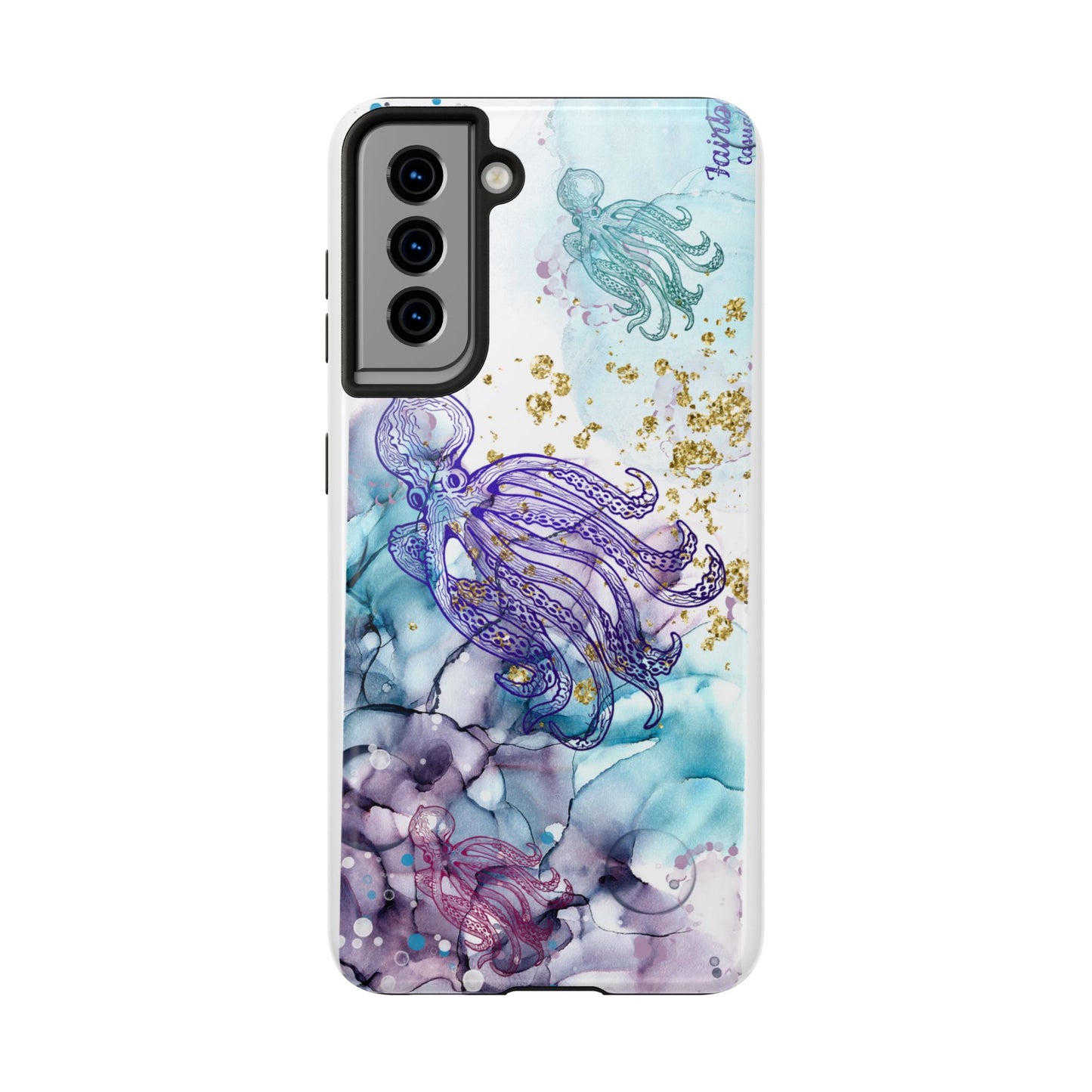 Octopus Art Tough Phone Case — Purple Nautical Sea Creature Design