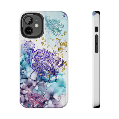 Octopus Art Tough Phone Case — Purple Nautical Sea Creature Design