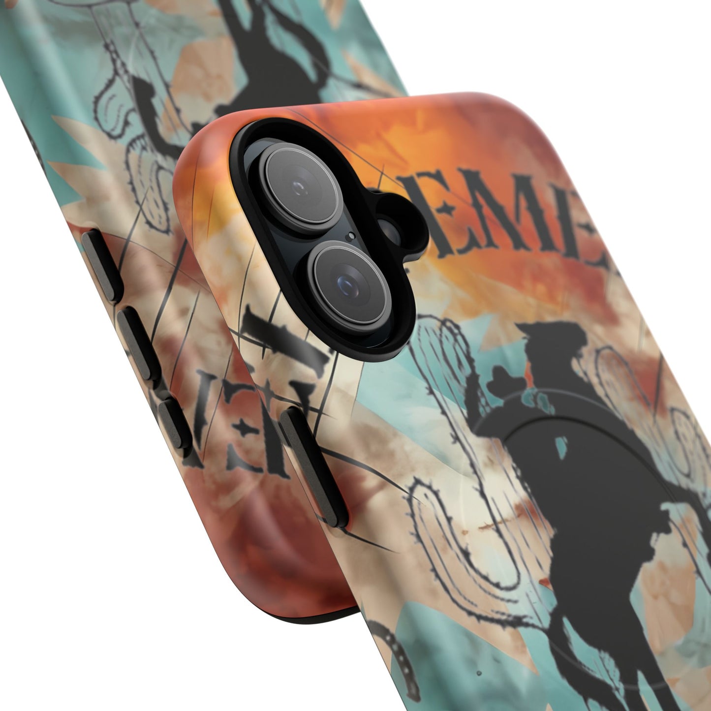 Elopement  Wrangler Tough Magnetic Phone Case — Rodeo Cowboy Silhouette Design