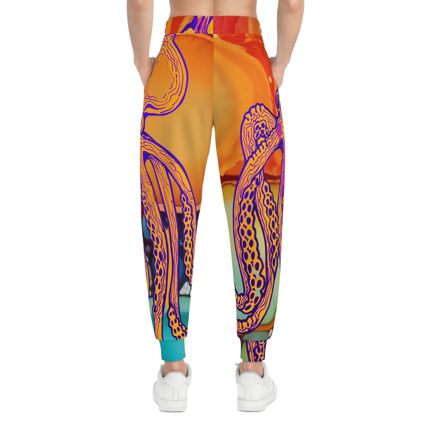 Octopus Sunset Joggers — Vibrant All-Over-Print Athletic Pants