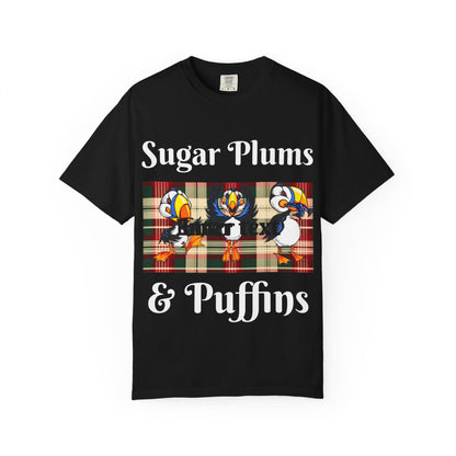 Christmas Puffin Unisex Garment-Dyed T-shirt