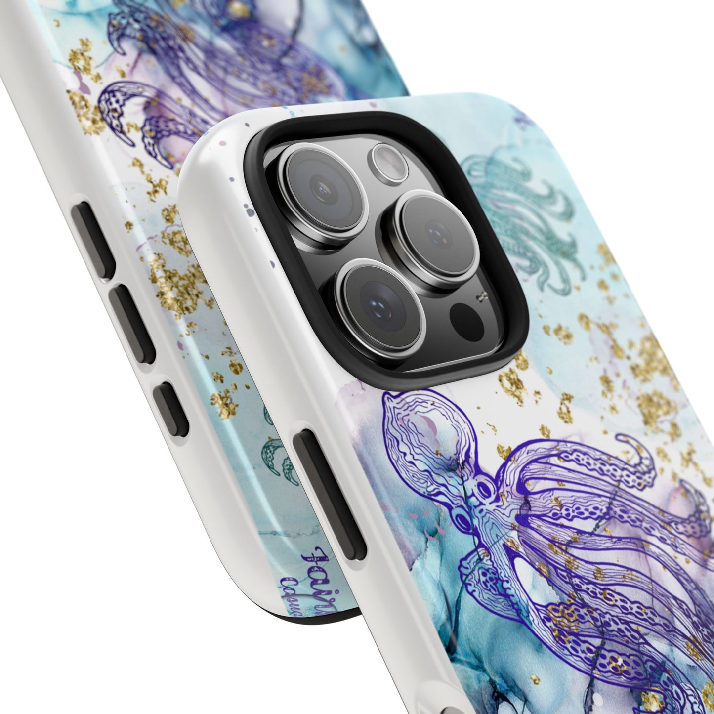 Octopus Art Tough Phone Case — Purple Nautical Sea Creature Design