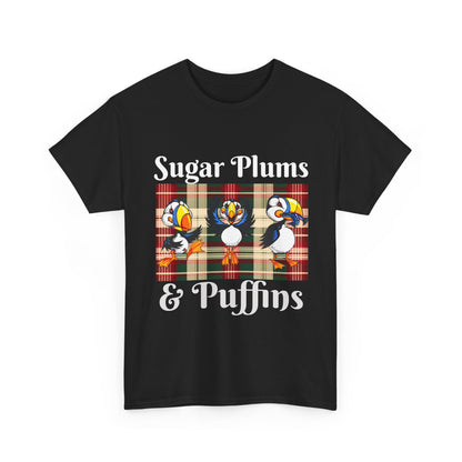 Puffins Plaid T‑Shirt — Cute Puffin Graphic Tee