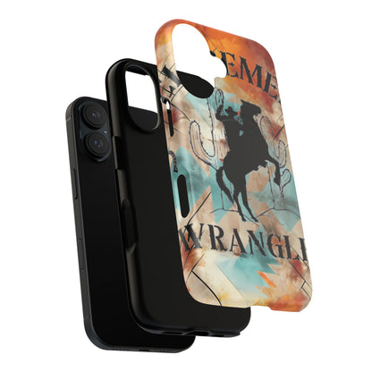 Elopement  Wrangler Tough Magnetic Phone Case — Rodeo Cowboy Silhouette Design