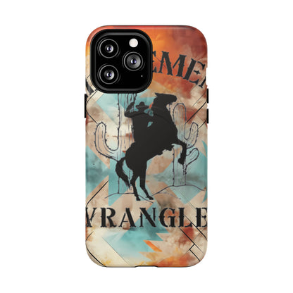 Elopement  Wrangler Tough Magnetic Phone Case — Rodeo Cowboy Silhouette Design