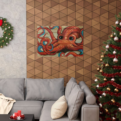 Octopus Wall Art Poster — Matte Horizontal Nautical Print
