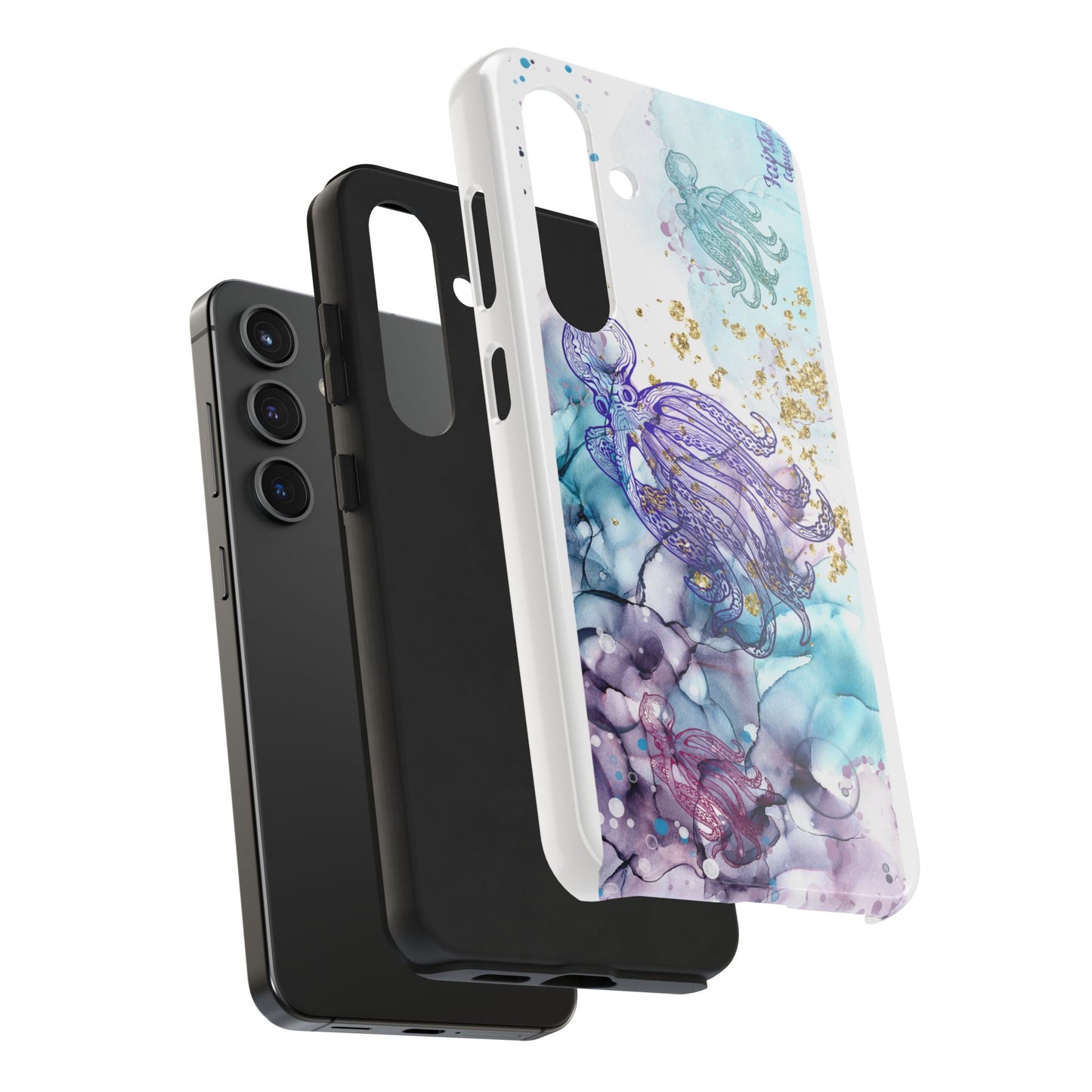Octopus Art Tough Phone Case — Purple Nautical Sea Creature Design