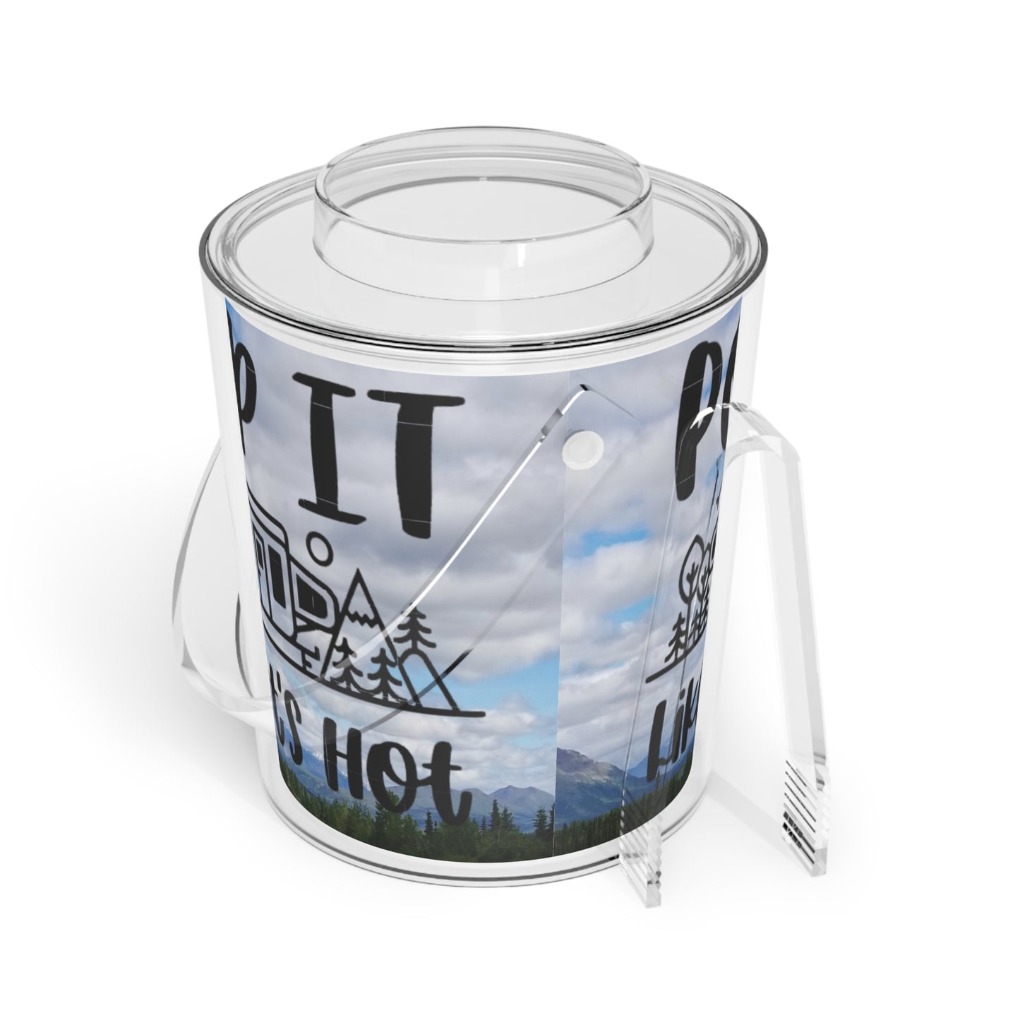 Pop It Like It's Hot Ice Bucket — Camping Trailer Design with Tongs