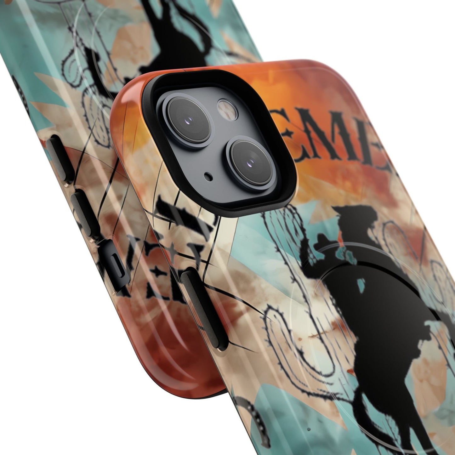 Elopement  Wrangler Tough Magnetic Phone Case — Rodeo Cowboy Silhouette Design