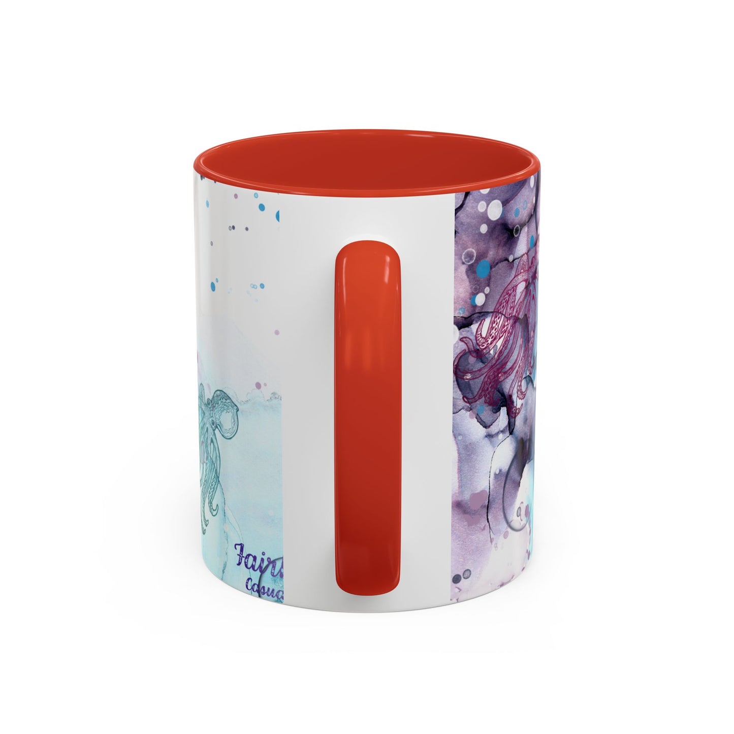 Octopus Watercolor Coffee Mug — Ocean Jellyfish Art Accent Mug (11/15oz)
