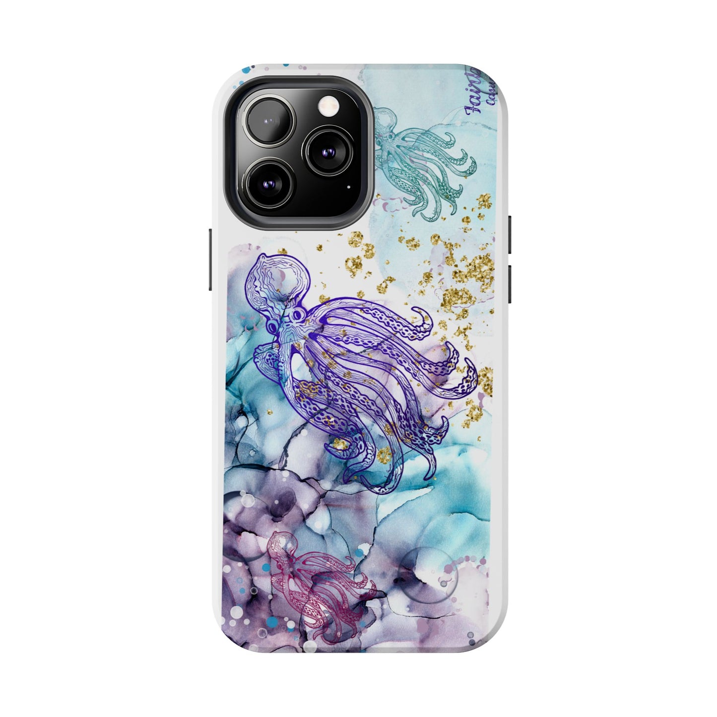 Octopus Art Tough Phone Case — Purple Nautical Sea Creature Design