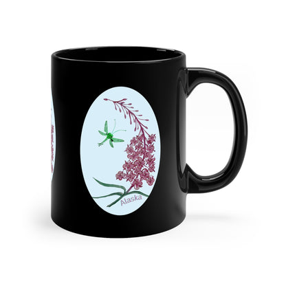 Alaska Wildflower Coffee Mug – Fireweed & Green Hummingbird 11oz