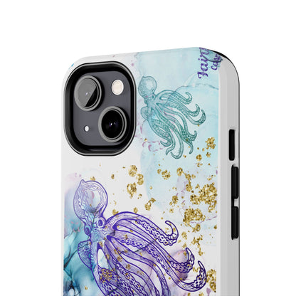 Octopus Art Tough Phone Case — Purple Nautical Sea Creature Design