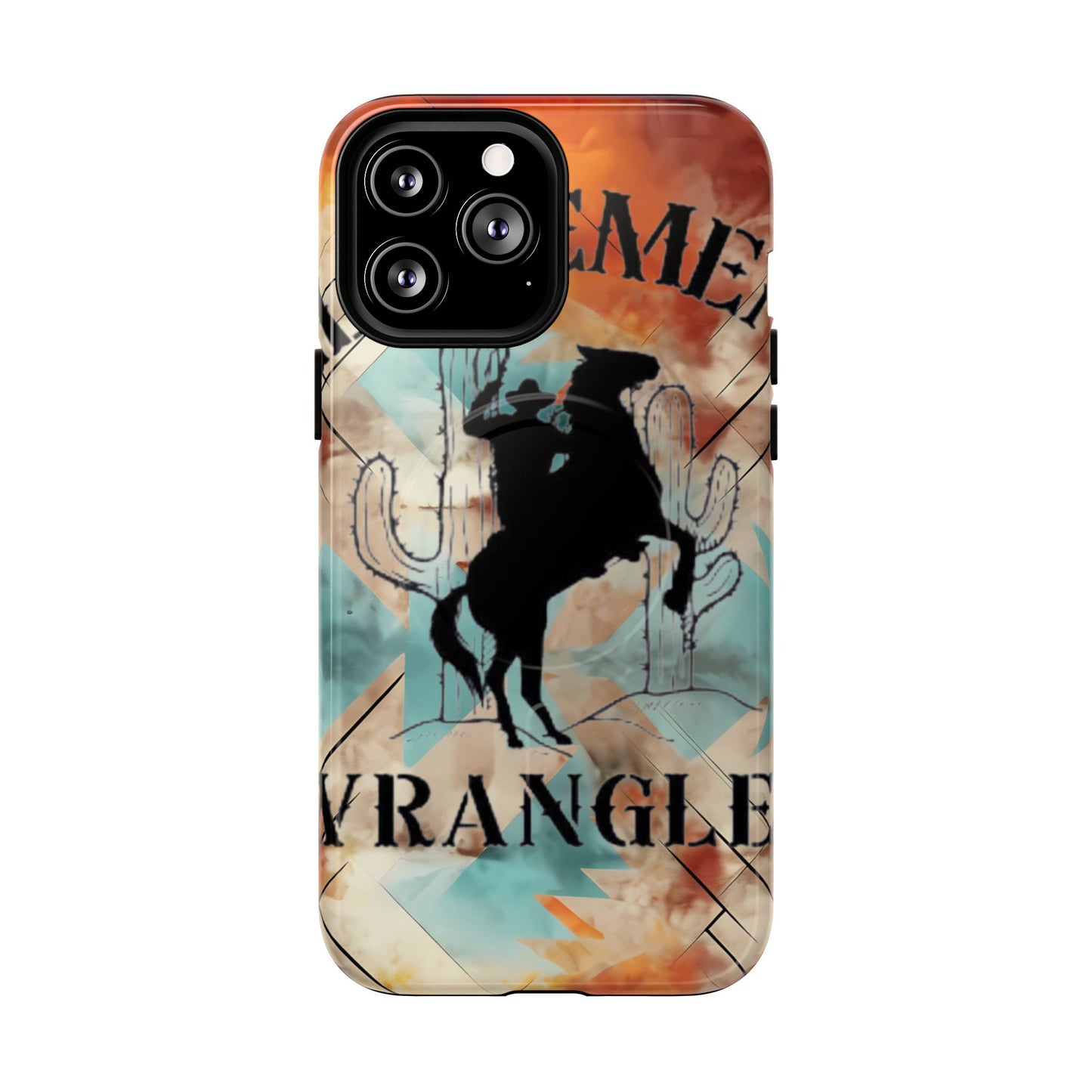 Elopement  Wrangler Tough Magnetic Phone Case — Rodeo Cowboy Silhouette Design