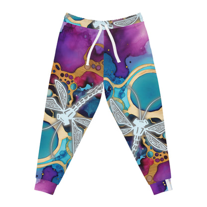 Dragonfly Art Joggers — Abstract Watercolor Athletic Pants