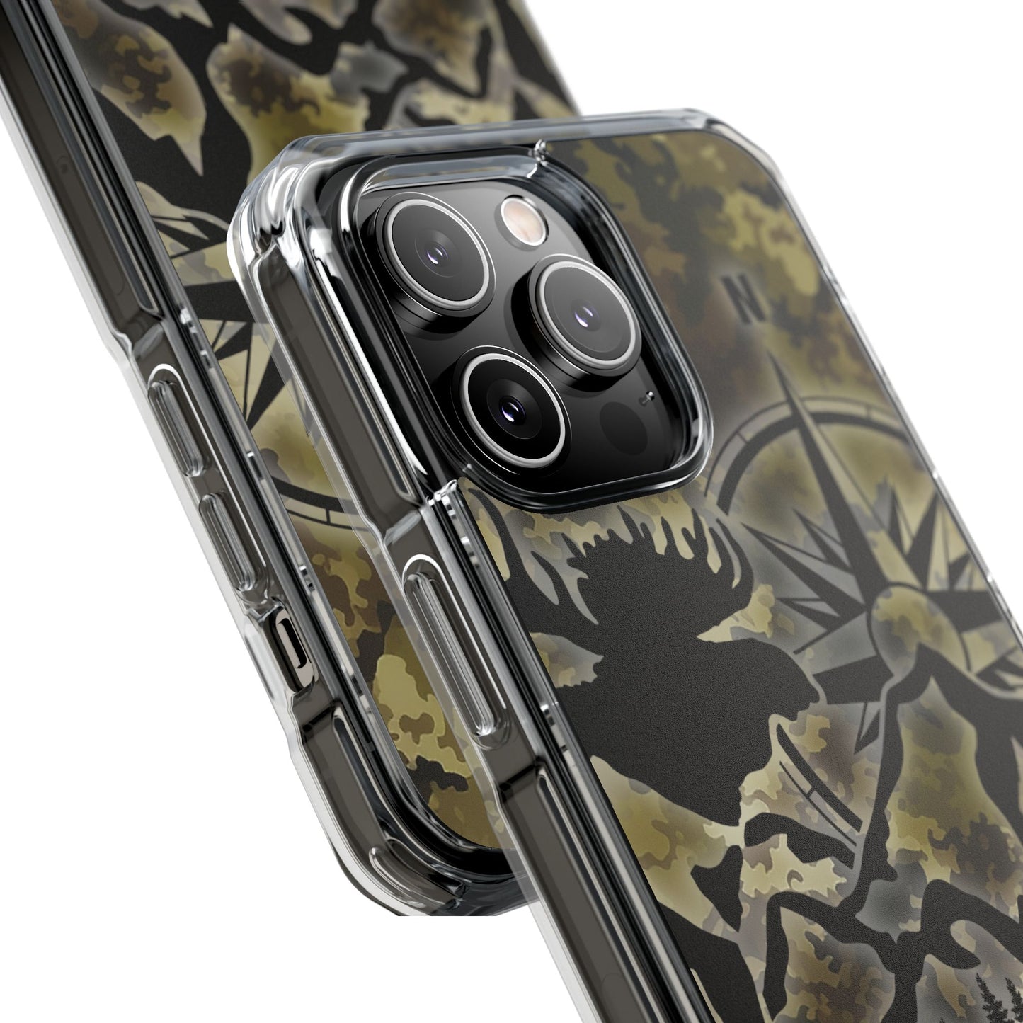 Camo Outdoors Phone Case — Compass & Wildlife Clear Magnetic Impact Case