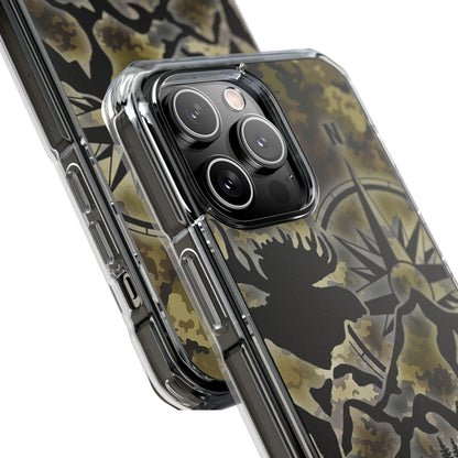 Camo Outdoors Phone Case — Compass & Wildlife Clear Magnetic Impact Case