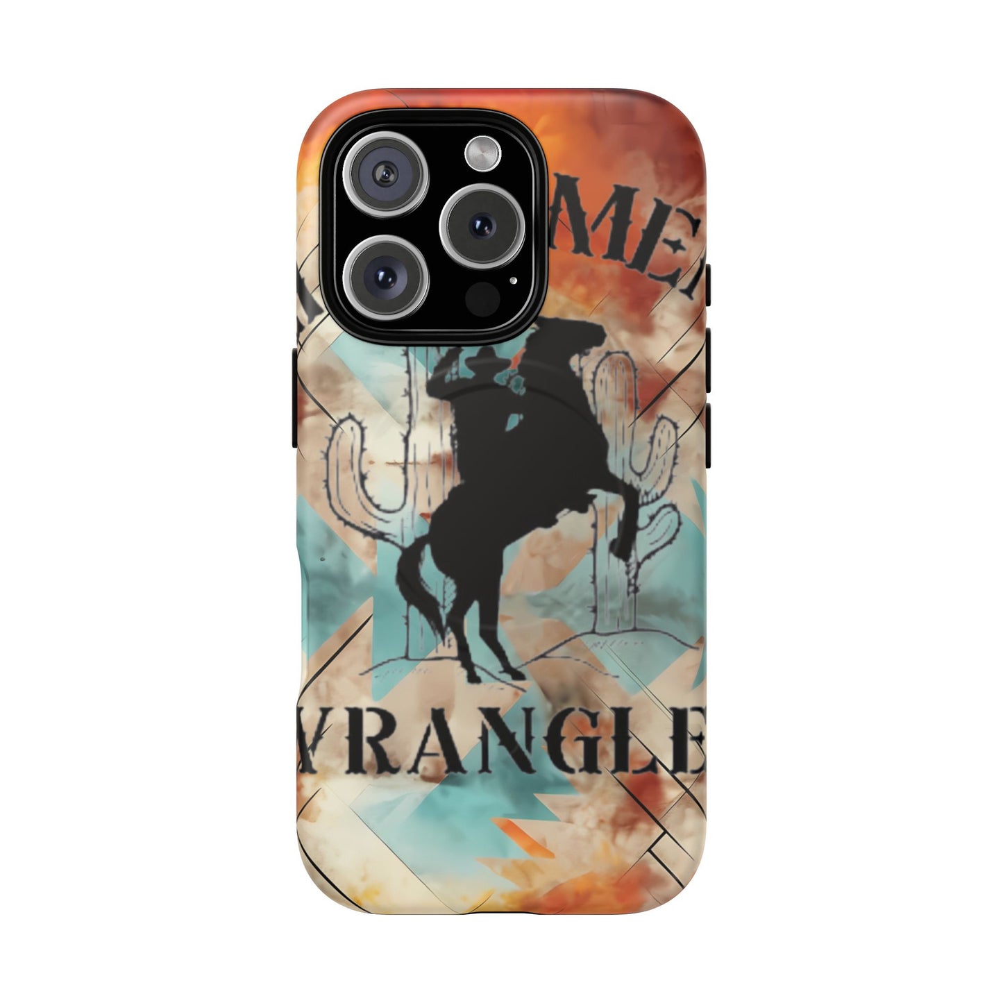 Elopement  Wrangler Tough Magnetic Phone Case — Rodeo Cowboy Silhouette Design