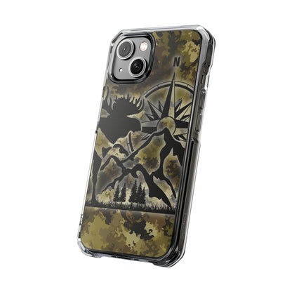 Camo Outdoors Phone Case — Compass & Wildlife Clear Magnetic Impact Case