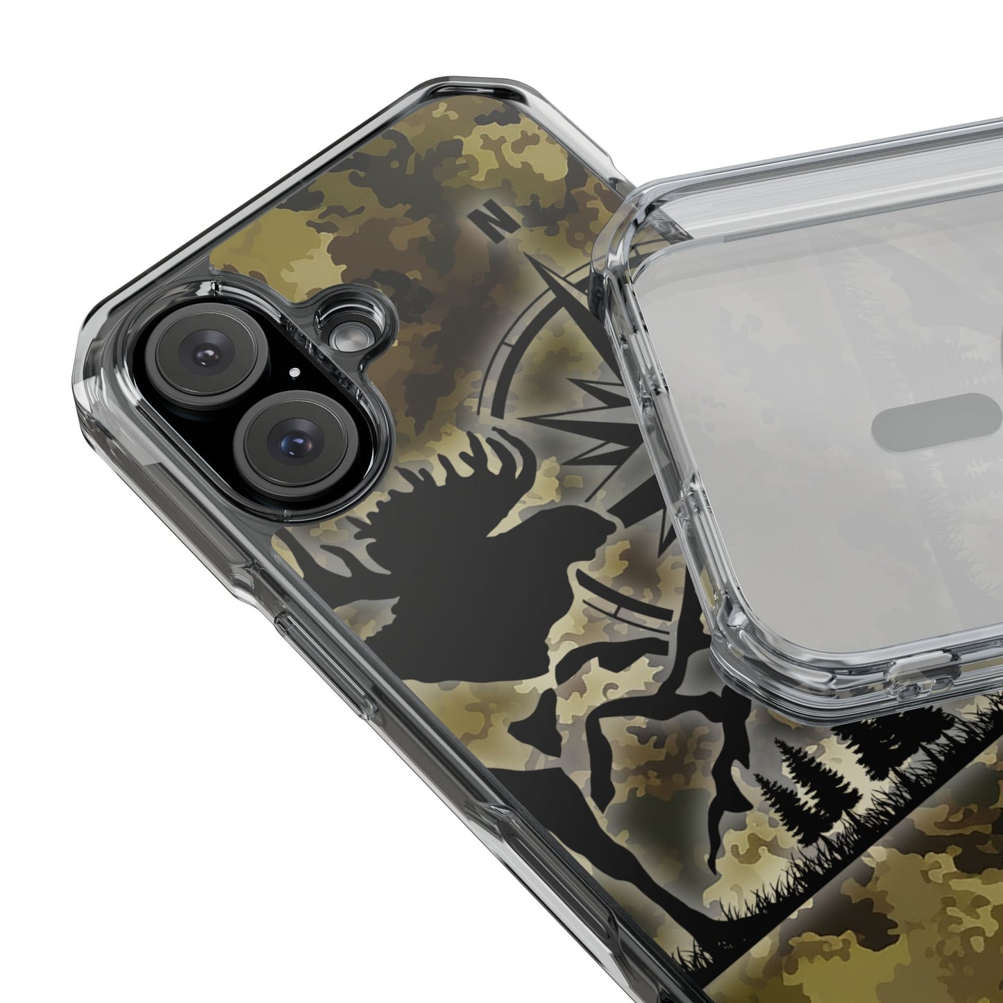 Camo Outdoors Phone Case — Compass & Wildlife Clear Magnetic Impact Case