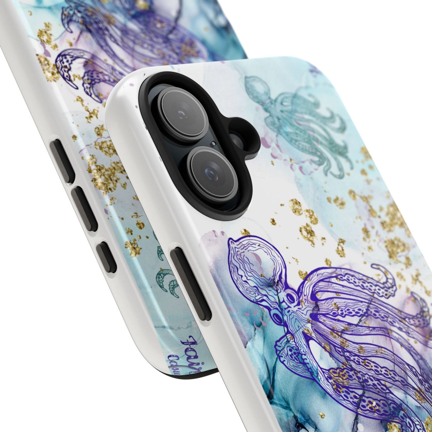 Octopus Art Tough Phone Case — Purple Nautical Sea Creature Design
