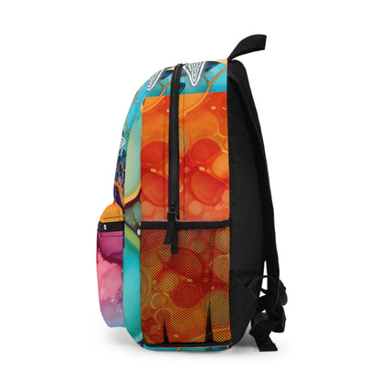 Dragonfly Watercolor Backpack — Colorful Abstract Art Daypack for School & Travel