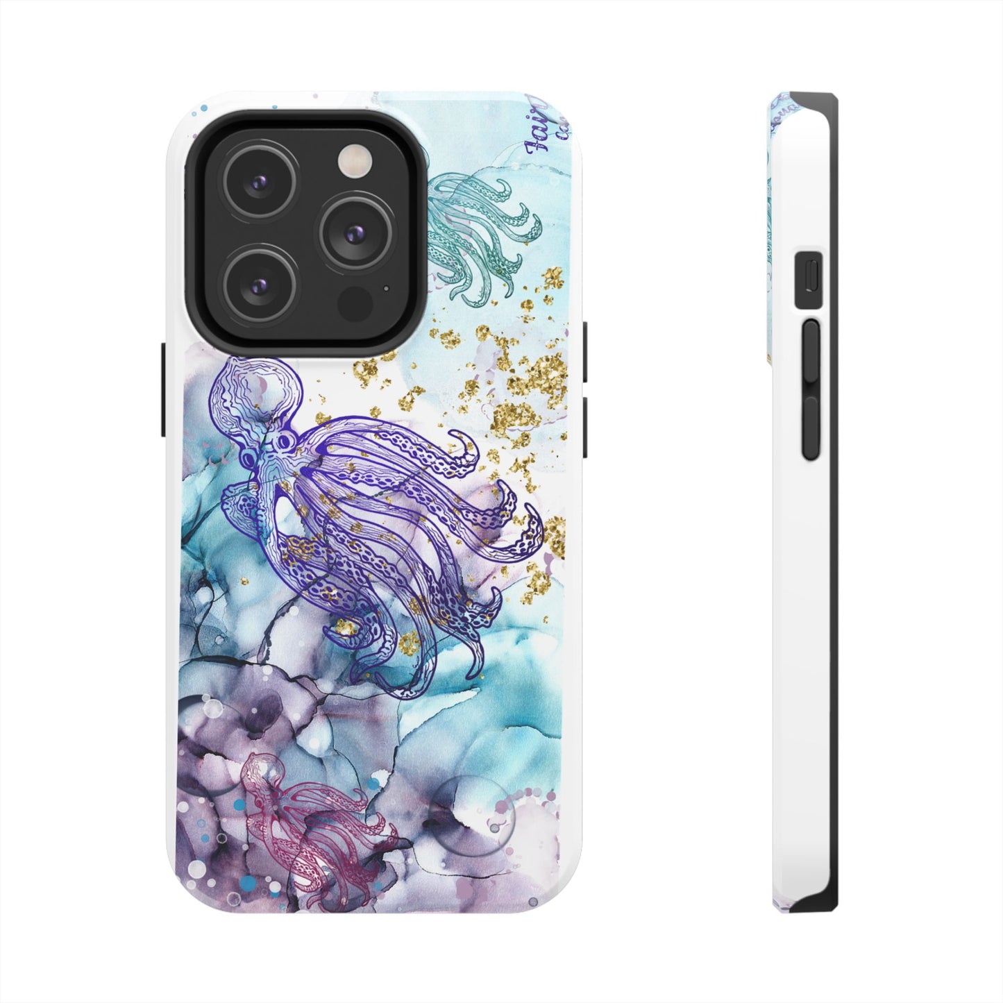 Octopus Art Tough Phone Case — Purple Nautical Sea Creature Design