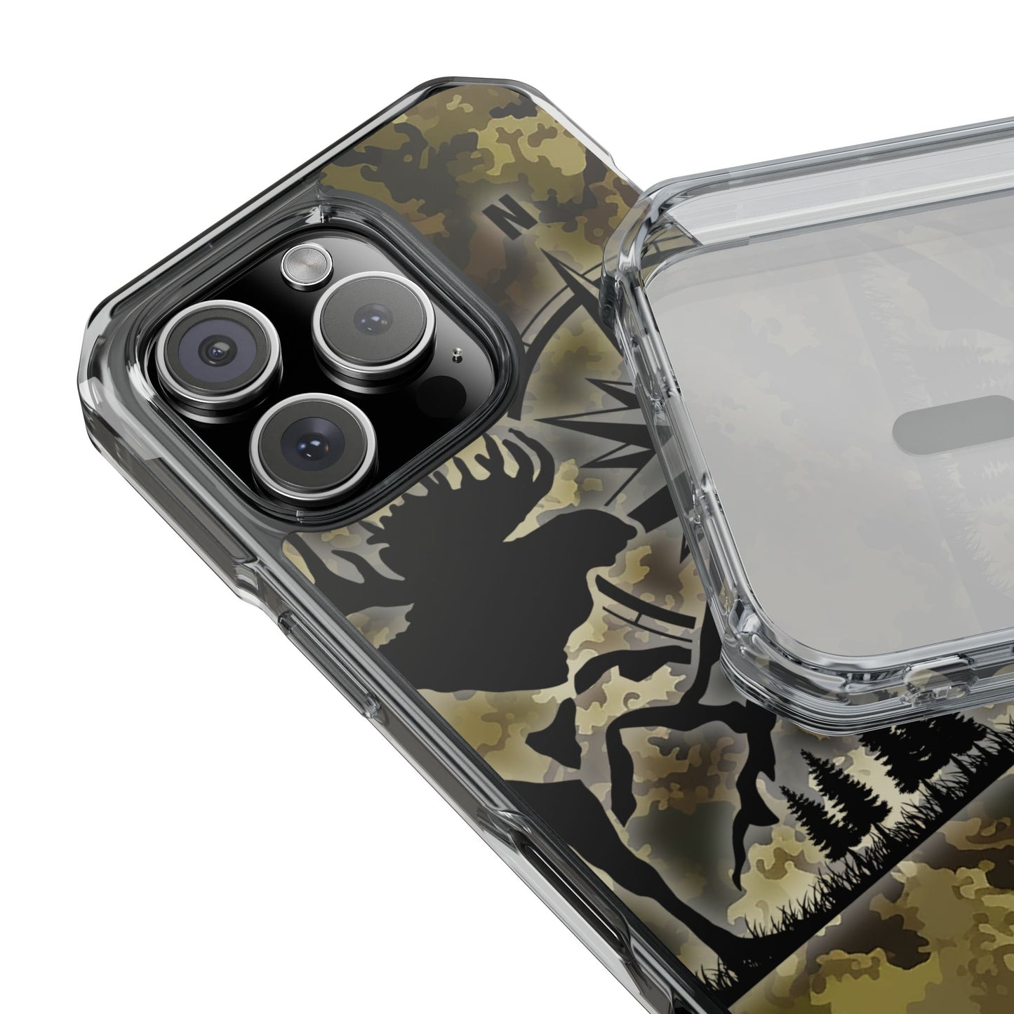 Camo Outdoors Phone Case — Compass & Wildlife Clear Magnetic Impact Case