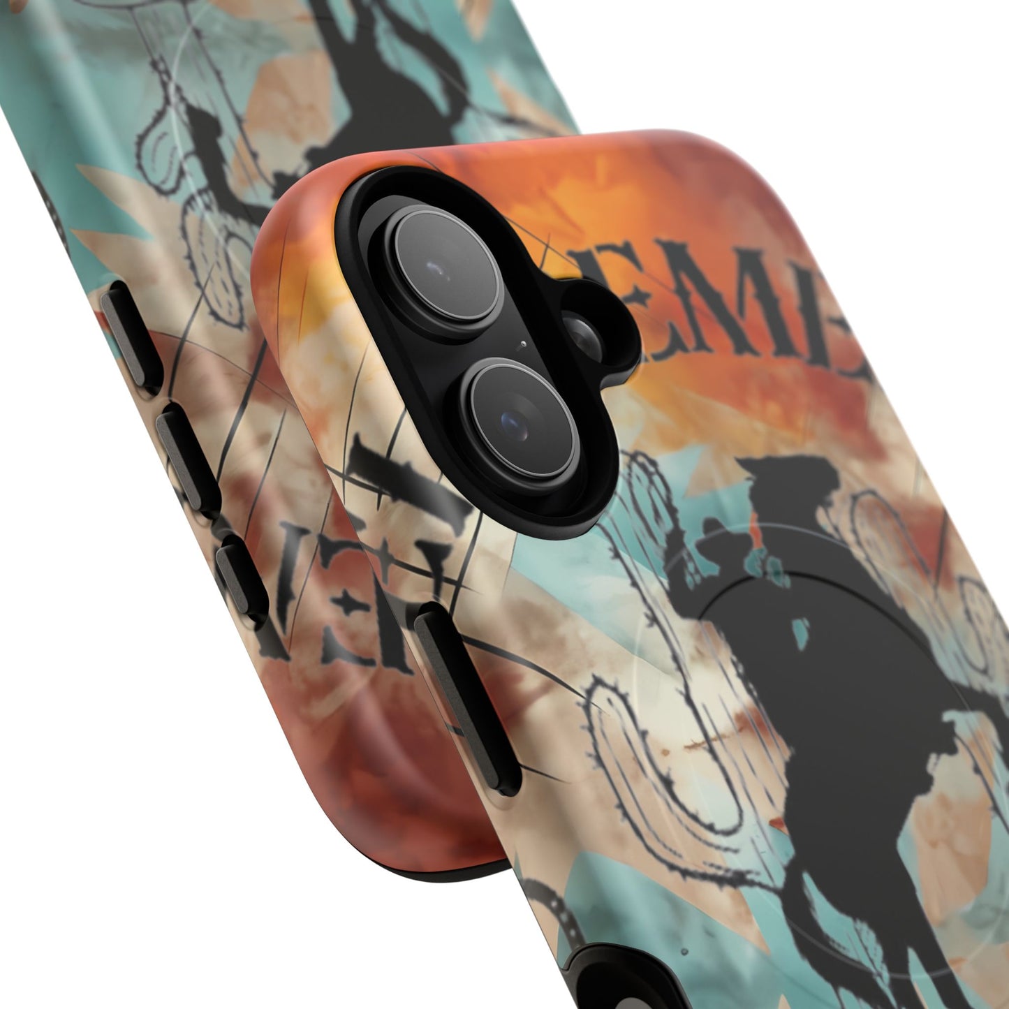 Elopement  Wrangler Tough Magnetic Phone Case — Rodeo Cowboy Silhouette Design