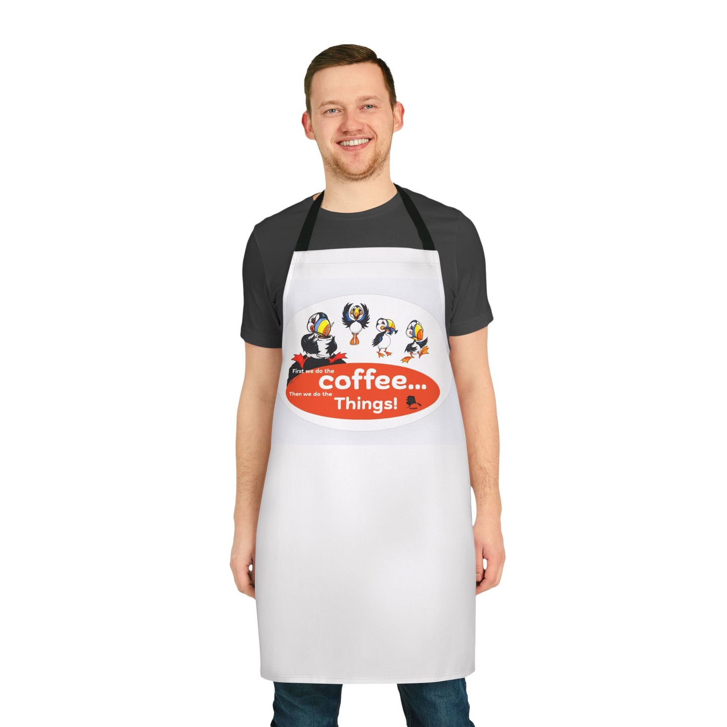 Coffee Penguin Apron – Funny "Coffee... Things!" Kitchen Apron for Baristas & Home Cooks