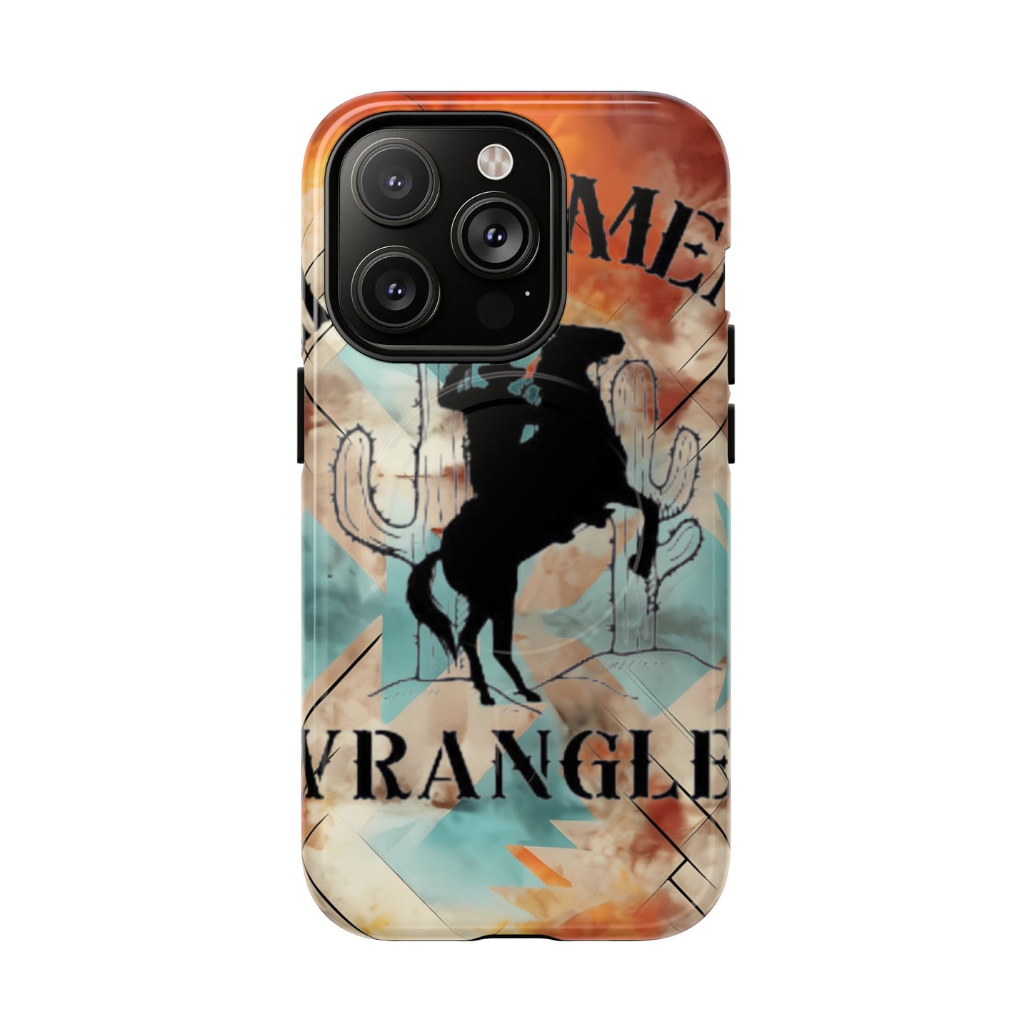 Elopement  Wrangler Tough Magnetic Phone Case — Rodeo Cowboy Silhouette Design